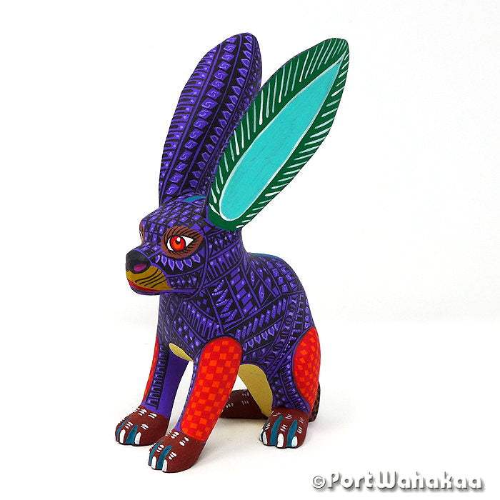 Lauro Ramirez Aztec Rabbit Oaxaca Alebrije Carving Imports Texas Artist - Lauro Ramirez & Griselda Morales Arrazola, Carving Medium, Conejo, Hare, Rabbit