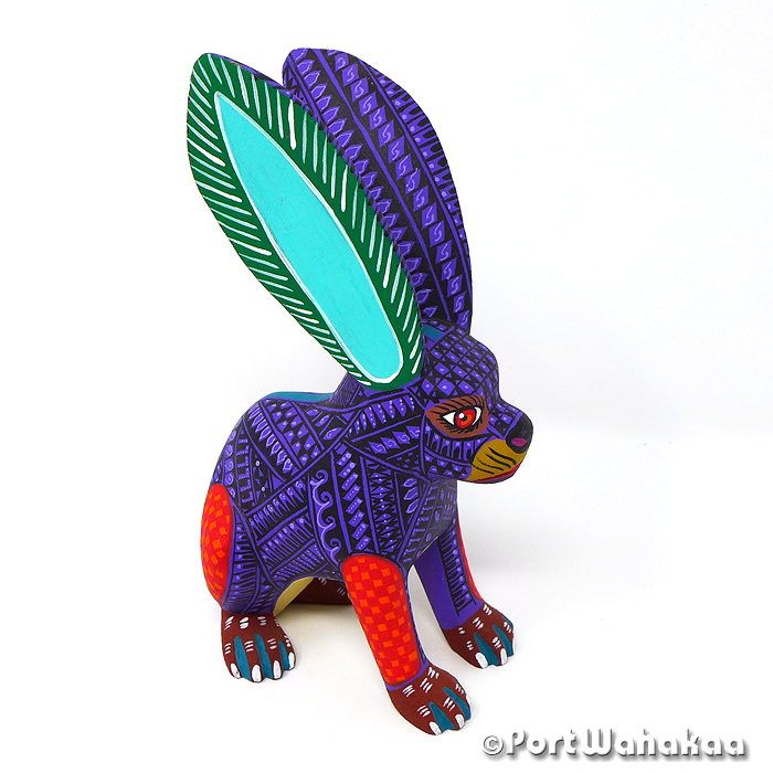 Lauro Ramirez Aztec Rabbit Oaxaca Alebrije Carving Imports Texas Artist - Lauro Ramirez & Griselda Morales Arrazola, Carving Medium, Conejo, Hare, Rabbit