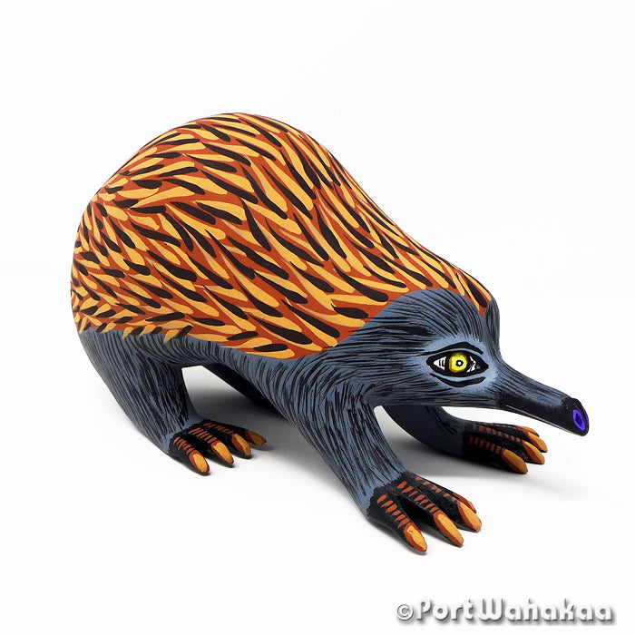 Echidnas Copal Wood Oaxacan Alebrije Carvings for Sale Texas Artist - Eleazar Morales Arrazola, Carving Medium Large, porcupine