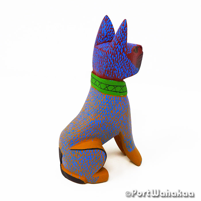 Noble Watchdog Austin Texas Alebrijes Copal Oaxaca Carving Artist - Martin Xuana Carving Small, Dog, Perro, San Martin Tilcajete