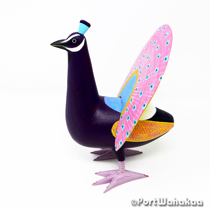 Austin Plum Peacock Texas Alebrije Oaxaca Carvings Artist - Avelino Perez Avia, Carving Medium, Pavo Real, Peacock, Pejaro