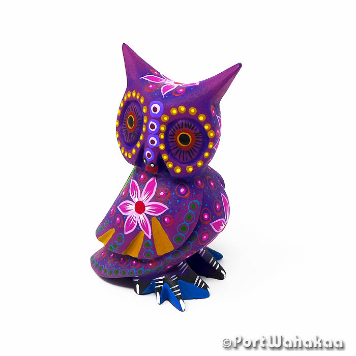 Chalco Owl San Antonio Texas Alebrije Port Wahakaa Artist - Jose Olivera Buho, Carving Small, Owl, San Martin Tilcajete