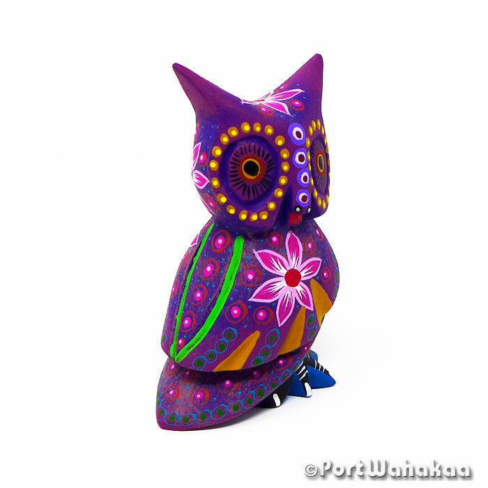 Chalco Owl San Antonio Texas Alebrije Port Wahakaa Artist - Jose Olivera Buho, Carving Small, Owl, San Martin Tilcajete