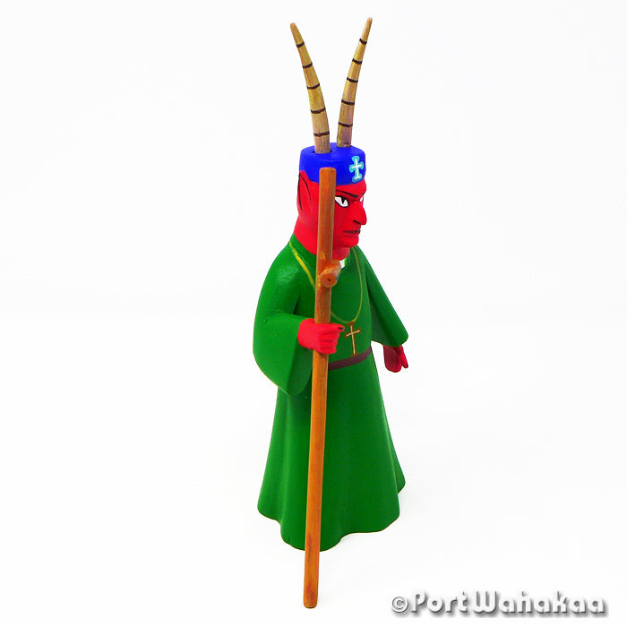 Papal Diablo Green Austin Texas Alebrije Copal Artist - Avelino Perez Carving Medium, Diablo, La Union