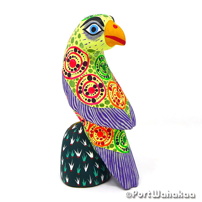 Parakeet Copal Alebrije Oaxacan Wood Carvings for Sale Texas Austin Artist - Yesenia Silvia Hernandez Arrazola, Avia, Bird, Carving Medium, Parrot