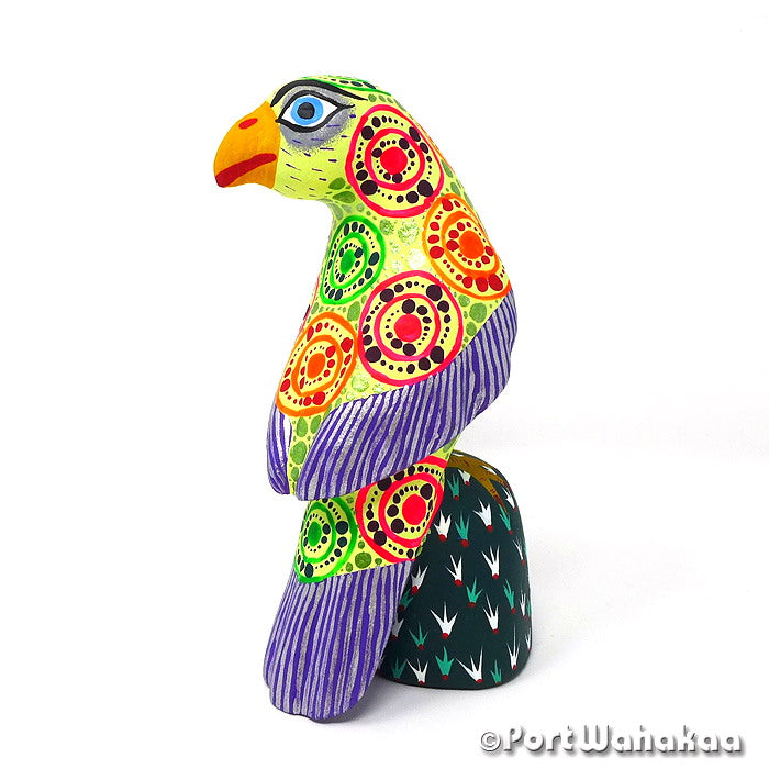 Parakeet Copal Alebrije Oaxacan Wood Carvings for Sale Texas Austin Artist - Yesenia Silvia Hernandez Arrazola, Avia, Bird, Carving Medium, Parrot