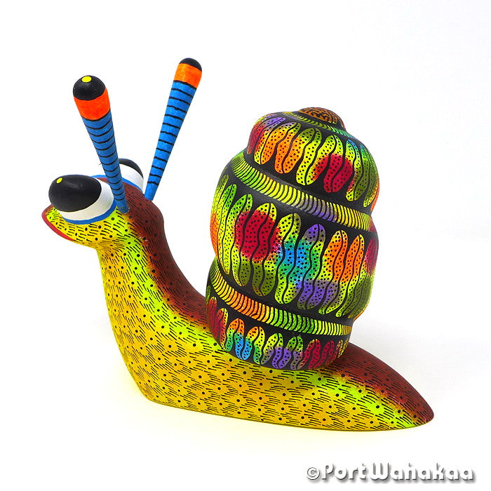 Snail Blas Ocote Alebrije Oaxacan Animals for Sale Austin Port Wahakaa Artist - Raul and Viviana Blas Caracol, Carving Medium, San Pedro Cajonos, Snail