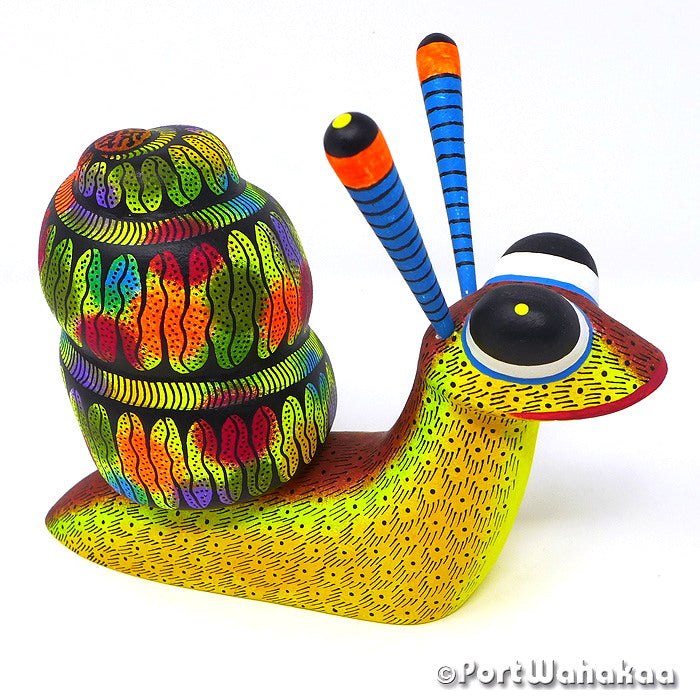 Snail Blas Ocote Alebrije Oaxacan Animals for Sale Austin Port Wahakaa Artist - Raul and Viviana Blas Caracol, Carving Medium, San Pedro Cajonos, Snail