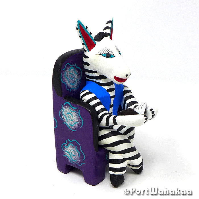 Austin Texas Zebra Reading Student Alebrije Artist - Justo Xuana Book, Carving Medium, San Martin Tilcajete, Student, Xuana, Zebra