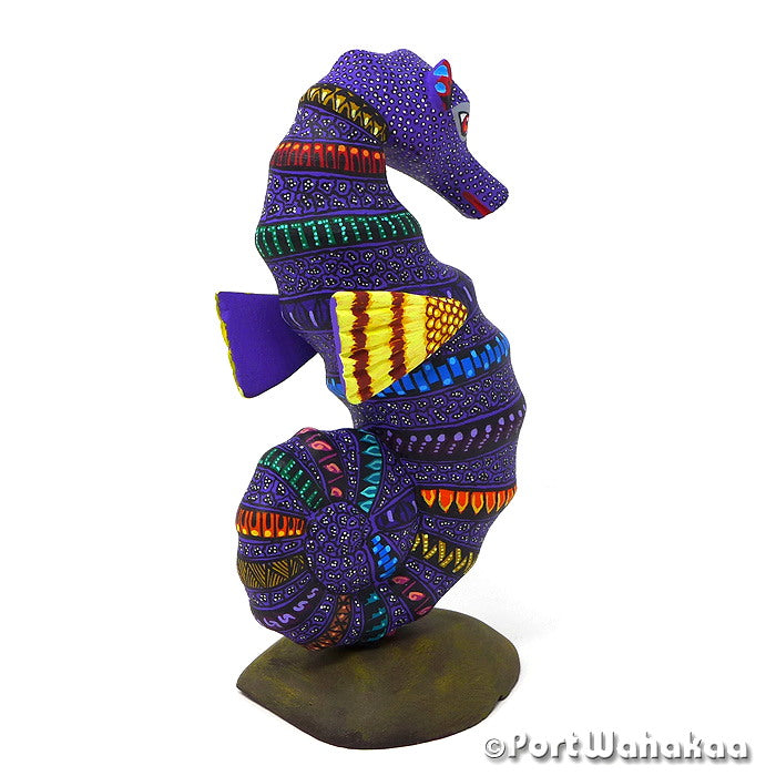 Indium Sea Horse Alebrijes For Sale Copal Wood Austin Texas Artist - Lauro Ramirez & Griselda Morales Arrazola, Caballo Del Mar, Carving Medium, Sea Horse