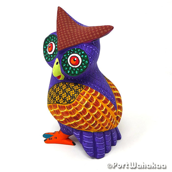 Exage Owl Zapotec Mythology Figurines Artwork Alebrijes Austin Texas Artist - Lauro Ramirez & Griselda Morales Arrazola, Buho, Carving Medium, Owl
