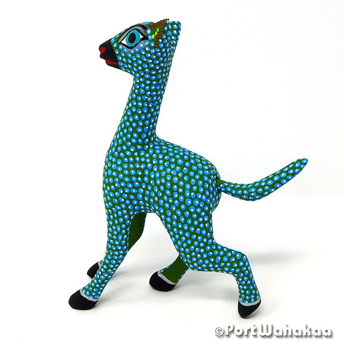 Prancing Alpaca Copal Alebrije Oaxacan Wood Carvings for Sale Texas Artist - Rocio Hernandez Alpaca, Arrazola, Carving Small Medium, Vicuna