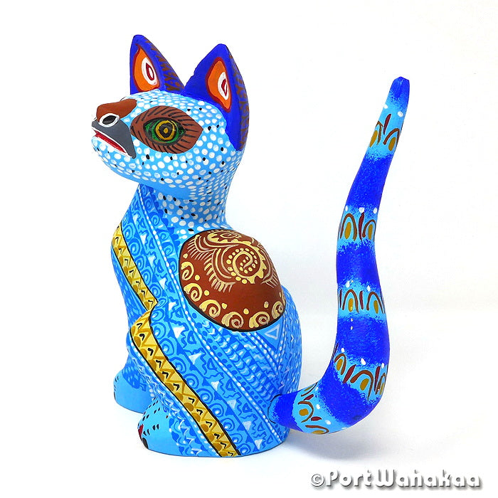 Margarito Rodriguez Refresca Cat Oaxacan Alebrije Art for Sale Texas Artist - Margarito Rodriguez Arrazola, Carving Medium Large, Cat, Gato, Panthera