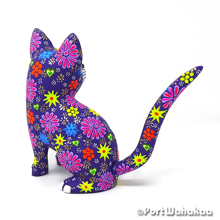 Fulgurante Cat Imported Alebrijes For Sale Copal Wood Texas Artist - Yesenia Silvia Hernandez