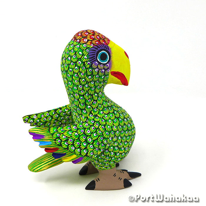 Green Parrot Austin Texas Alebrije Port Wahakaa Artist - Rocio Hernandez Arrazola, Avia, Carving Medium, Lory, Pajaro, Parrot