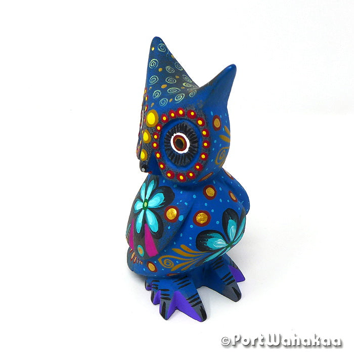 Verdant Buho Alebrijes For Sale Copal Wood Austin Texas Artist - Jose Olivera Buho, Carving Small, Owl, San Martin Tilcajete