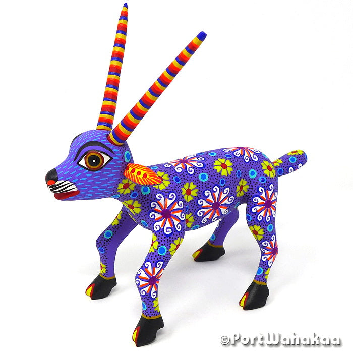 Hilltop Purple Goat Oaxaca Mexico Alebrijes for Sale Austin Texas Artist - Yesenia Castro Arrazola, Cabra, Carving Medium, Goat
