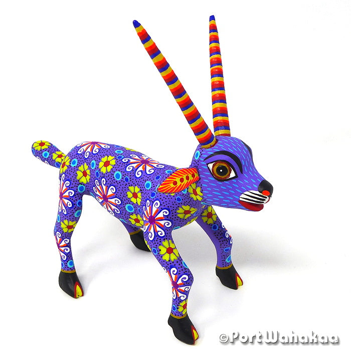 Hilltop Purple Goat Oaxaca Mexico Alebrijes for Sale Austin Texas Artist - Yesenia Castro Arrazola, Cabra, Carving Medium, Goat