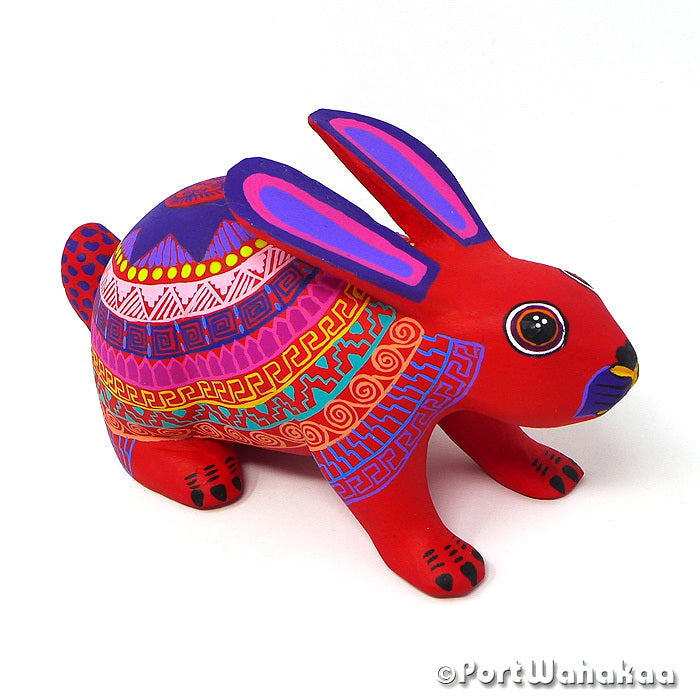 Oaxacan Carving Vermilion Rabbit Artist - Margarito Rodriguez