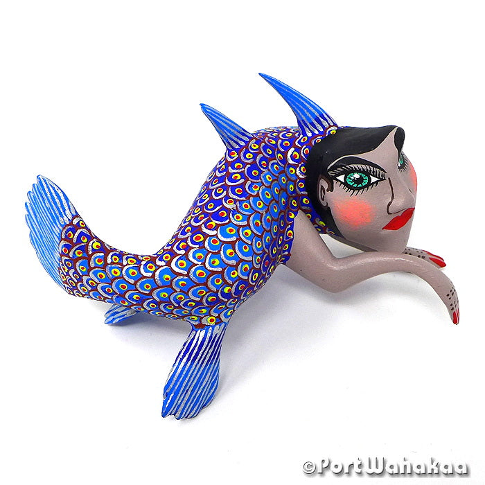 River Maiden Fish Oaxaca Myth Figurines Artwork Alebrijes Austin Texas Artist - Rocio Hernandez Carving Small Medium, Mermaid, Nahual, Sirena