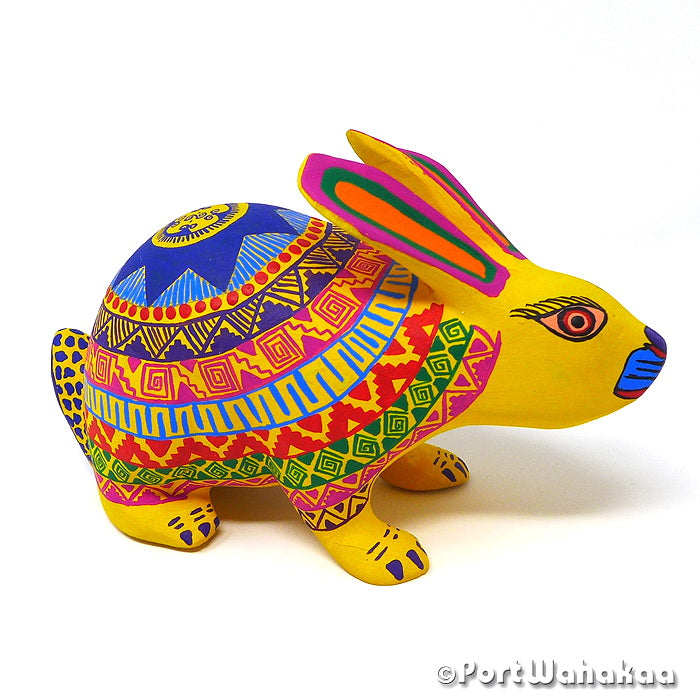 Forsythia Rabbit Copal Wood Oaxacan Alebrije Carvings for Sale Texas Artist - Margarito Rodriguez Arrazola, Carving Large, Conejo, Rabbit