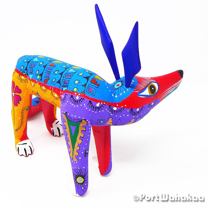 Dreamcatcher Spirt Animal Copal Wood Oaxacan Alebrije Carving for Sale Artist - Martin Fabian Anteater, Carving Large, Coyote, Lobo, San Martin Tilcajete