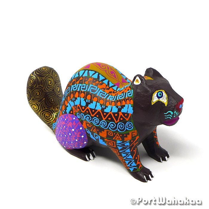 Austin Texas River Beaver Alebrije Port Wahakaa Artist - Gil Santiago Arrazola, Beaver, Carving Small, Castor, Nutria