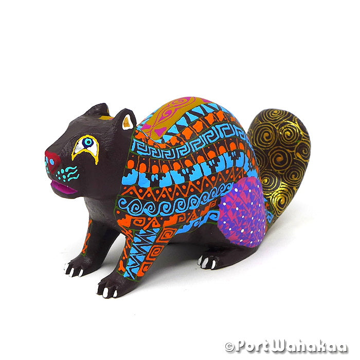 Austin Texas River Beaver Alebrije Port Wahakaa Artist - Gil Santiago Arrazola, Beaver, Carving Small, Castor, Nutria