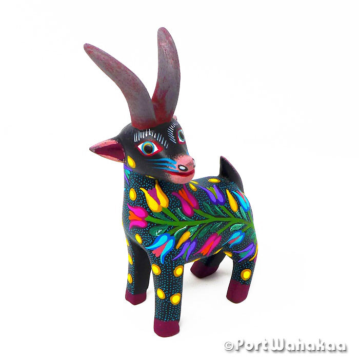 Iota Goat Copal Wood Alebrije Oaxacan Carvings for Sale Texas Artist - Jose Olivera Cabra, Carving Small, Goat, San Martin Tilcajete