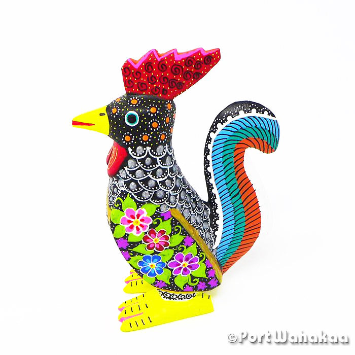 Twilight Rooster Austin Texas Oaxaca Carvings Alebrije Artist - Candido Jimenez Carving Small, Gallo, Rooster, San Martin Tilcajete