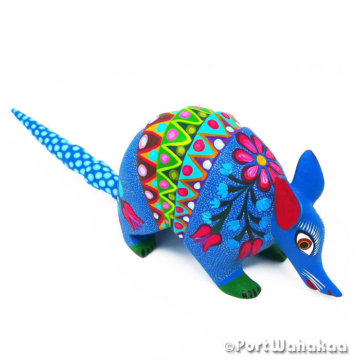 Pasque Armadillo Austin Texas Alebrije Port Wahakaa Artist - Jose Olivera Armadillo, Carving Medium, San Martin Tilcajete