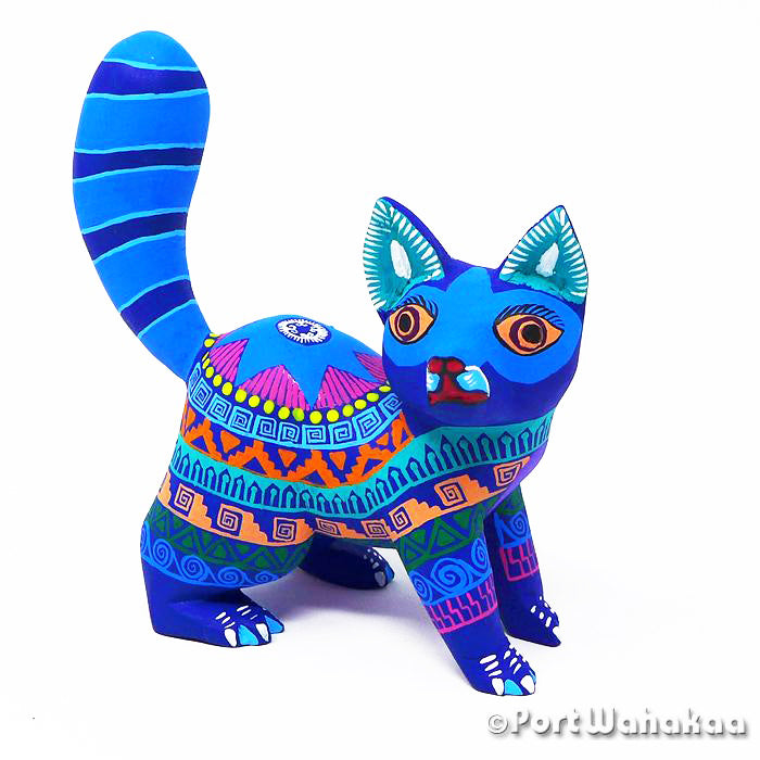 Margarito Rodriguez Blue Raccoon Austin Texas Port Wahakaa Alebrije Artist - Margarito Rodriguez Arrazola, Carving Medium, mapache, Raccoon