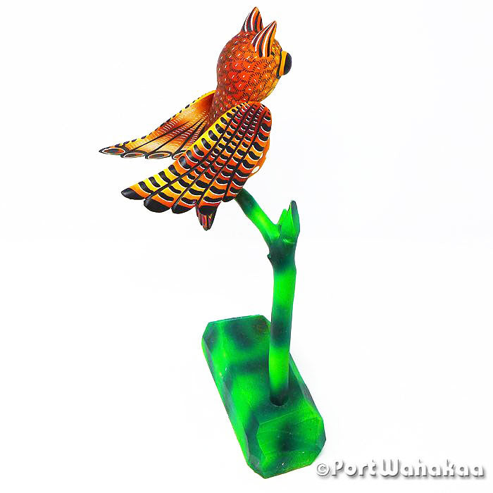 Branch Owl Alebrije Austin Texas Port Wahakaa Artist - Fidel Blas Buho, Carving Medium Large, Owl, San Pedro Cajonos