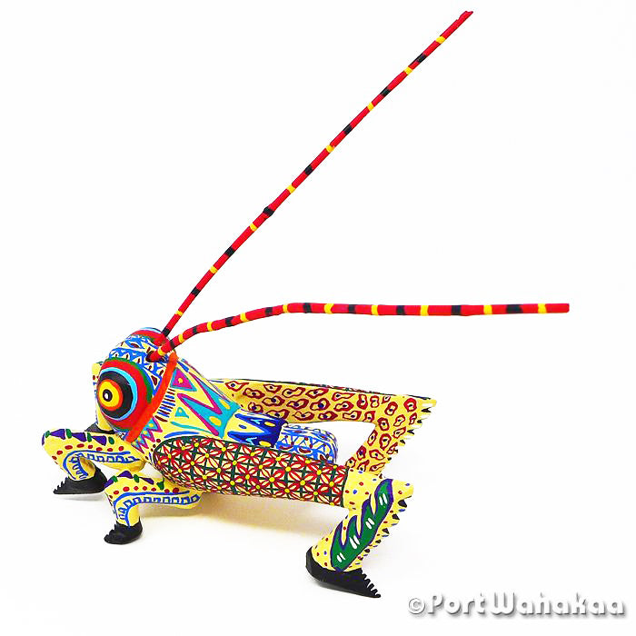 Margarito Rodriguez Maize Cricket Folk Art Oaxacan Wood Carvings Artist - Margarito Rodriguez Arrazola, Carving Small, Chapulina, Cricket, Grasshopper