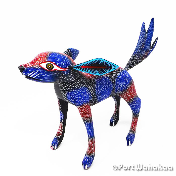 Oaxacan Wood Carvings for Sale Texas Desert Coyote Artist - Javier Blas Coyote, Fox, Lobo, San Pedro Cajonos, Zorro