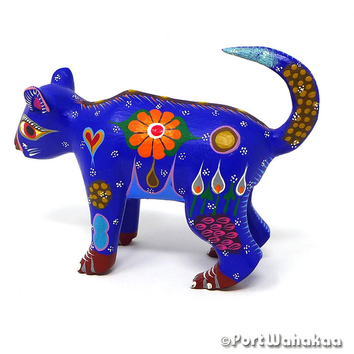 Oaxaca Carving Alebrije Austin Texas Port Wahakaa Artist - Roberta Angeles Carving Small, Cat, Gato, Panthera, San Martin Tilcajete