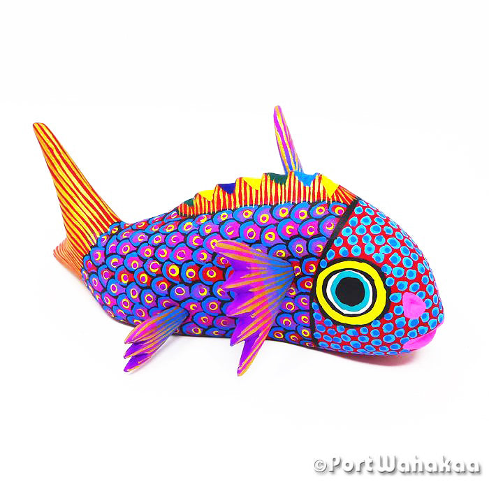 Fin Fish Oaxacan Wood Carvings for Sale Austin Texas Artist - Rocio Hernandez Arrazola, Carving Small, Fish, Pescado, Pez