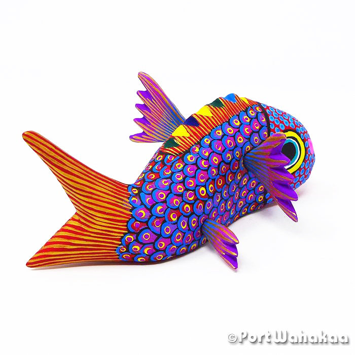 Fin Fish Oaxacan Wood Carvings for Sale Austin Texas Artist - Rocio Hernandez Arrazola, Carving Small, Fish, Pescado, Pez
