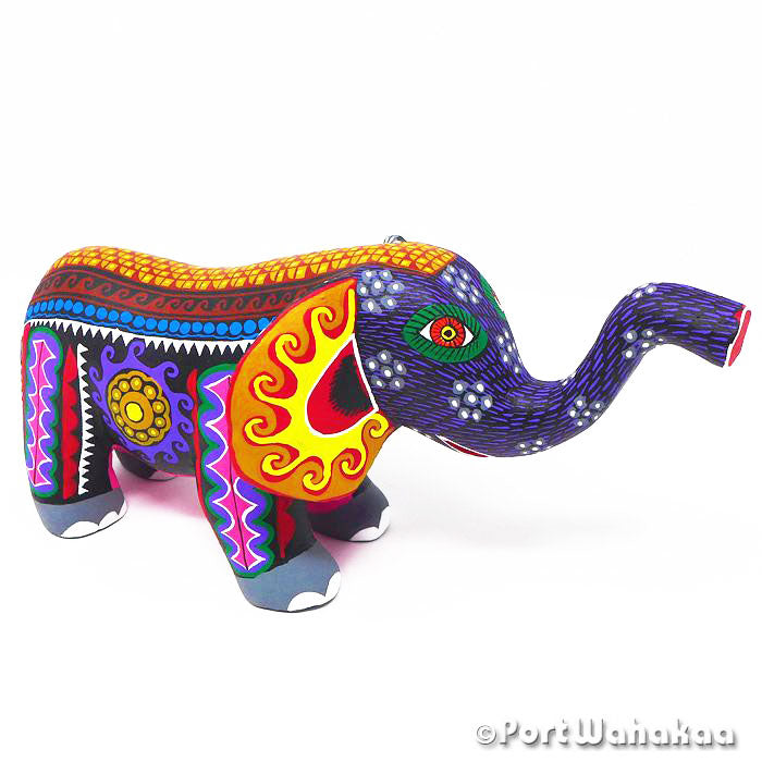 Elephant Copal Wood Alebrije Oaxacan Carvings for Sale Texas Artist - Lauro Ramirez & Griselda Morales Arrazola, Carving Large, Elephant