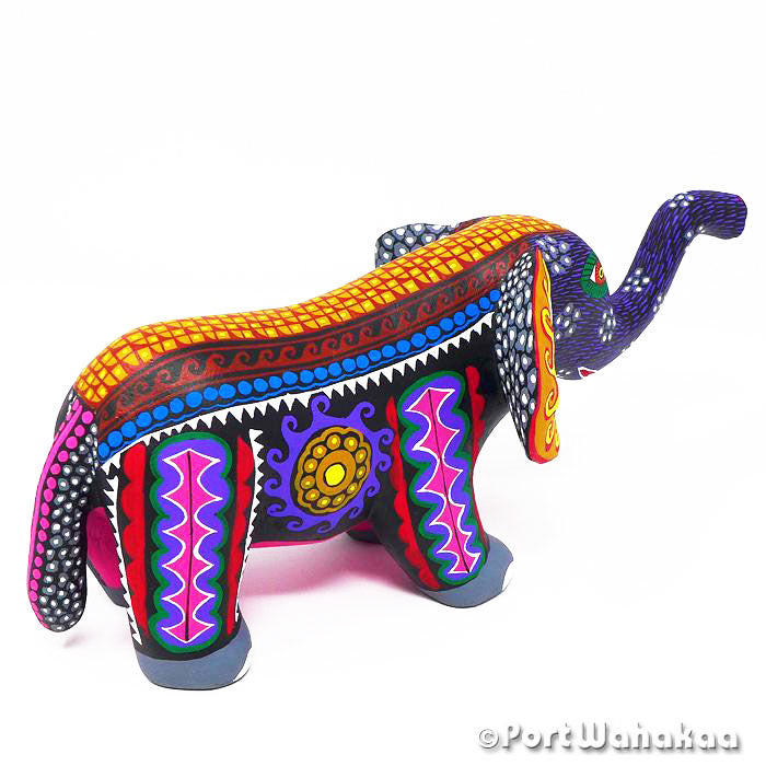 Elephant Copal Wood Alebrije Oaxacan Carvings for Sale Texas Artist - Lauro Ramirez & Griselda Morales Arrazola, Carving Large, Elephant