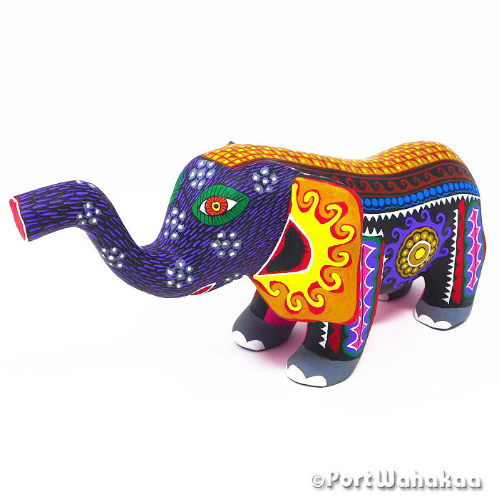 Elephant Copal Wood Alebrije Oaxacan Carvings for Sale Texas Artist - Lauro Ramirez & Griselda Morales Arrazola, Carving Large, Elephant