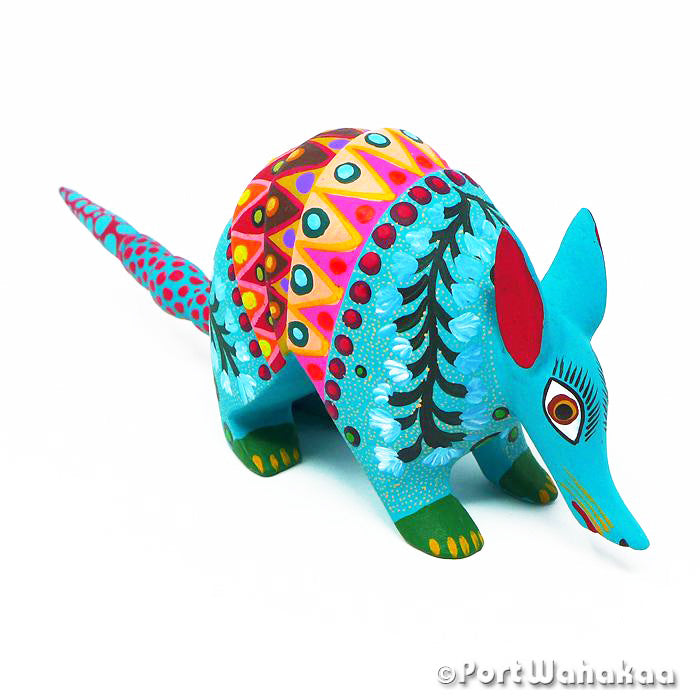 Juniper Armadillo Copal Wood Alebrije Oaxacan Carvings for Sale Texas Artist - Jose Olivera Armadillo, Carving Small, San Martin Tilcajete