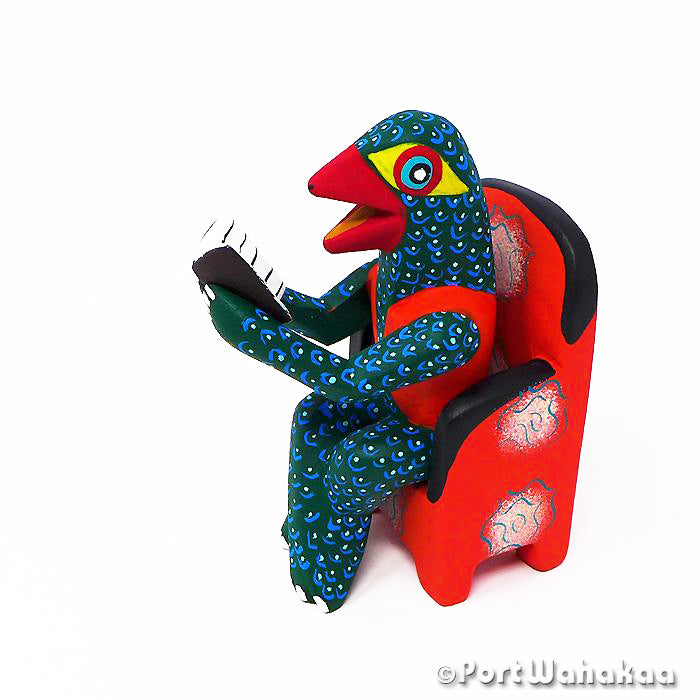 Reading Parrot Student Austin Texas Alebrije Port Wahakaa Artist - Justo Xuana Carving Medium, Festivo, Parrot, San Martin Tilcajete, Student