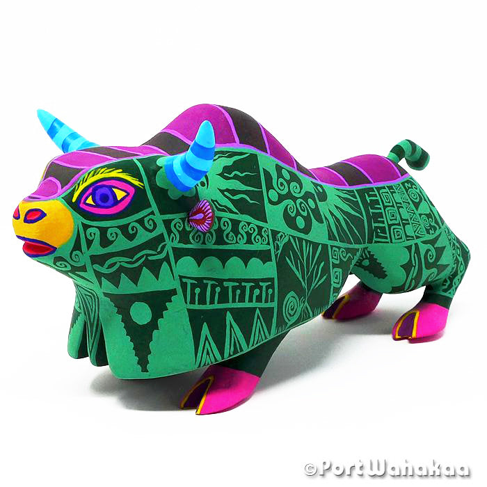 Edilberto Cortez Solar Bull Copal Wood Alebrije Carvings Austin Texas Artist - Edilberto Cortez Arrazola, Bull, Carving Large, Cortez, Ox