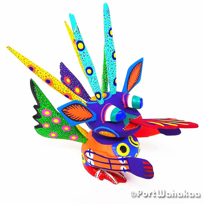 Oaxacan Wood Carvings for Sale Texas Marciano Alebrije Alien Artist - Carmelo Sosa Alebrige, Alebrije, Alien, Carving Medium, Marciano, San Martin Tilcajete