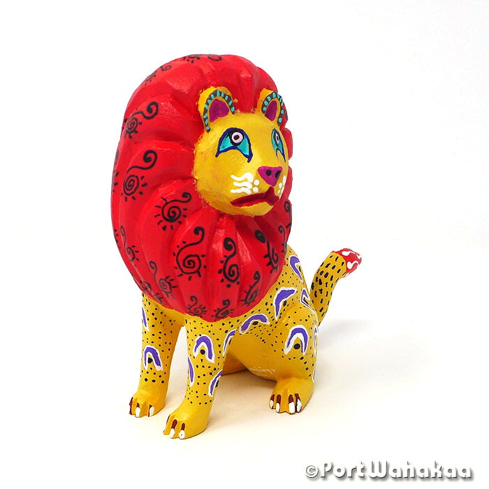 Gil Santiago Lion Austin Texas Port Wahakaa Alebrije For Sale Oaxaca Artist - Gil Santiago Arrazola, Carving Small, Cat, Gato, Leon, Lion, Panthera