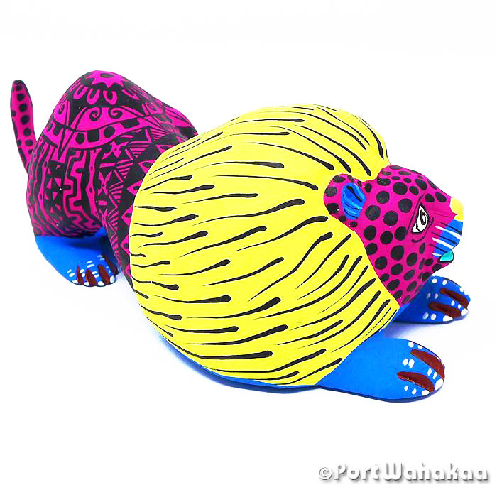 Lion Alebrije Folk Art Oaxacan Wood Carvings for Sale Austin Texas Artist - Victor Cortez Arrazola, Leon, Lion, Panthera