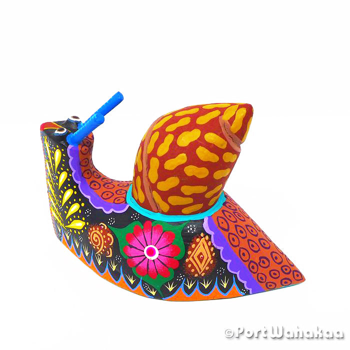 Biome Snail Wood Carving Oaxacan Alebrije for Sale Austin Texas Artist - Roberta Angeles Caracole, Carving Small, San Martin Tilcajete, Snail