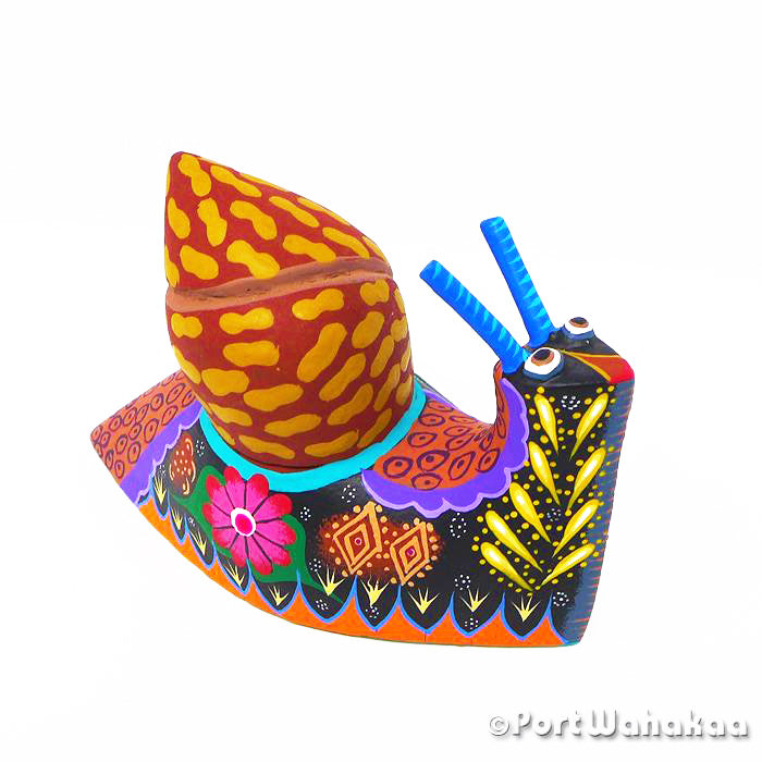 Biome Snail Wood Carving Oaxacan Alebrije for Sale Austin Texas Artist - Roberta Angeles Caracole, Carving Small, San Martin Tilcajete, Snail