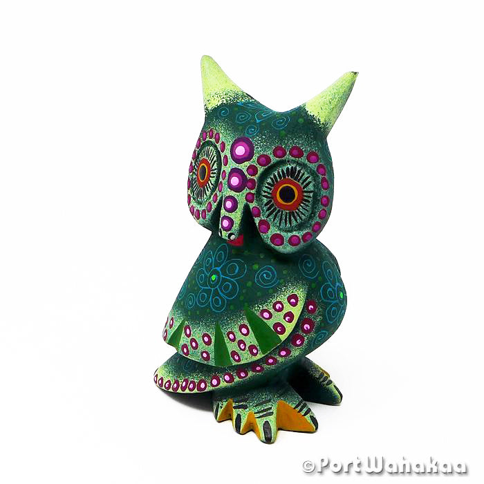 Perpetual Owl San Antonio Texas Port Wahakaa Artist - Jose Olivera Buho, Carving Small, Owl, San Martin Tilcajete